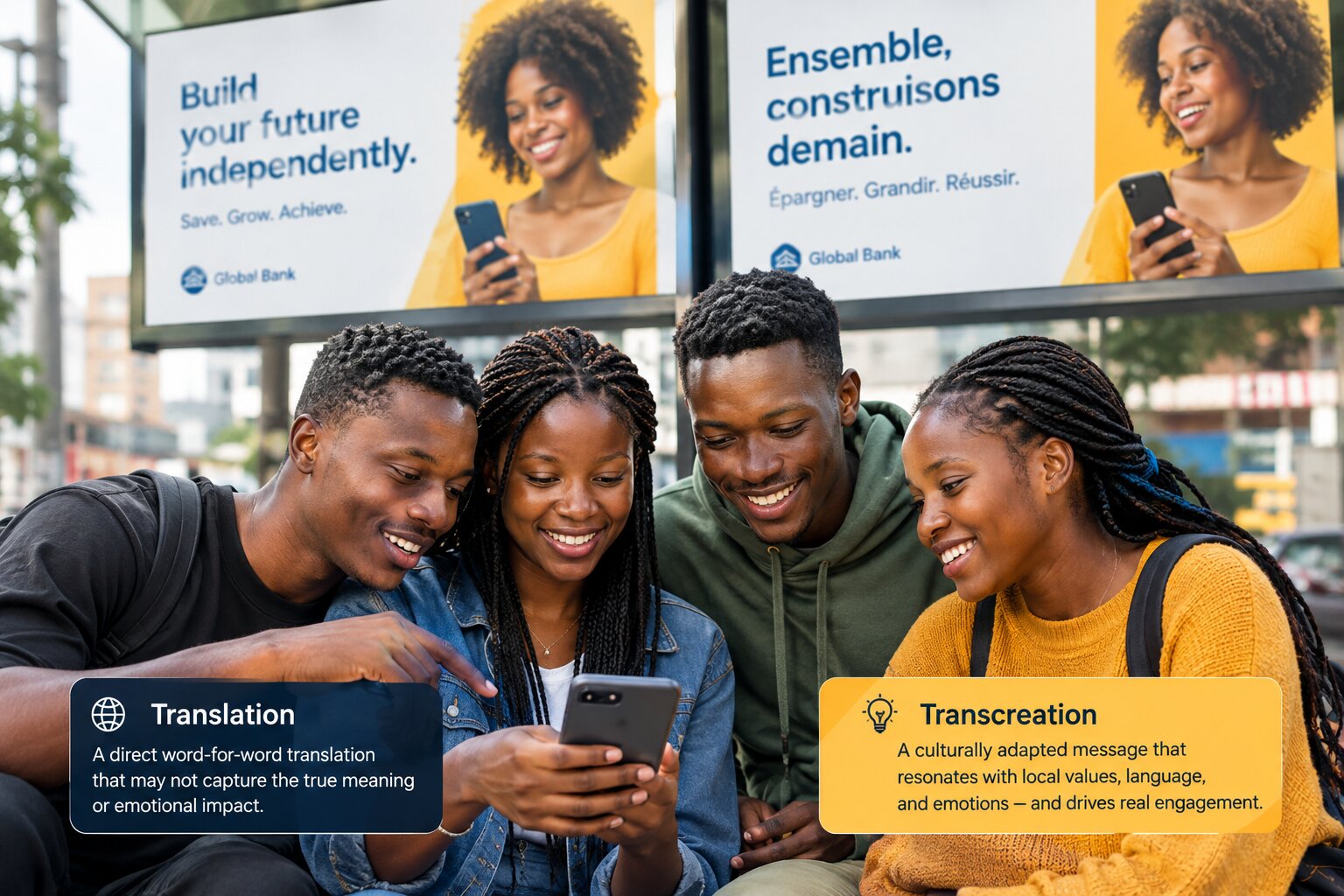 Young African consumers engaging with locally adapted brand content